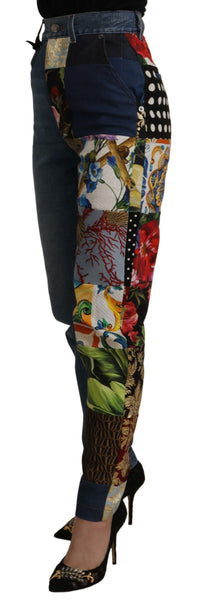 Thumbnail for Patchwork Jacquard Denim Relaxed Jeans
