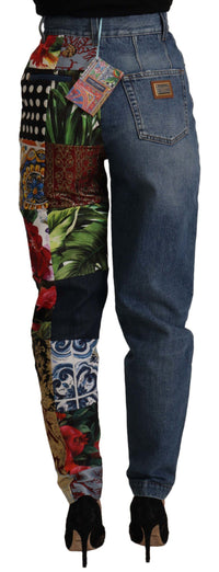 Thumbnail for Patchwork Jacquard Denim Relaxed Jeans