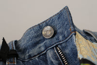 Thumbnail for Patchwork Jacquard Denim Relaxed Jeans