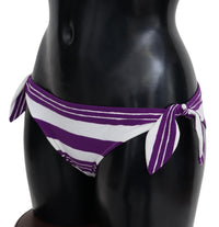 Thumbnail for Chic Striped Bikini Bottom - Effortless Poolside Glamour
