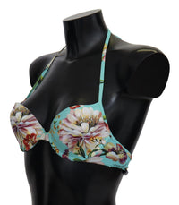 Thumbnail for Chic Mint Green Floral Bikini Top