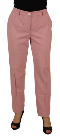 Thumbnail for Chic MidWaist Virgin Wool Pink Pants