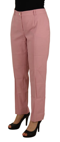 Thumbnail for Chic MidWaist Virgin Wool Pink Pants