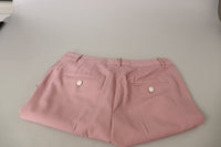 Thumbnail for Chic MidWaist Virgin Wool Pink Pants
