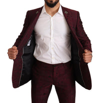 Thumbnail for Elegant Maroon Leaf Pattern Two-Piece Suit
