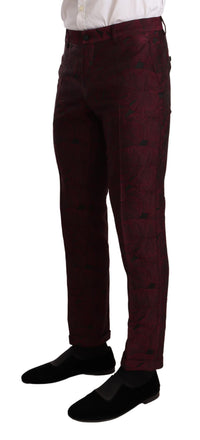 Thumbnail for Elegant Maroon Leaf Pattern Two-Piece Suit