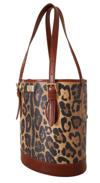 Thumbnail for Elegant Leopard Bucket Tote Bag