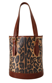 Thumbnail for Elegant Leopard Bucket Tote Bag