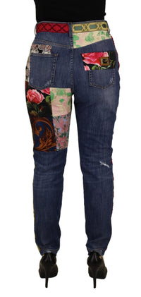 Thumbnail for High Waist Patchwork Skinny Denim