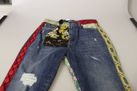 Thumbnail for High Waist Patchwork Skinny Denim