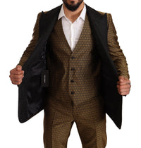 Thumbnail for Elegant Yellow Patterned Three-Piece Suit