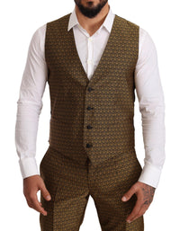 Thumbnail for Elegant Yellow Patterned Three-Piece Suit