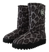 Thumbnail for Elegant Gray Leopard Mid Calf Boots