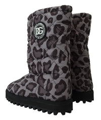 Thumbnail for Elegant Gray Leopard Mid Calf Boots