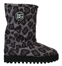 Thumbnail for Elegant Gray Leopard Mid Calf Boots