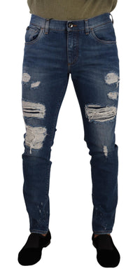 Thumbnail for Elegant Distressed Slim Fit Denim Jeans