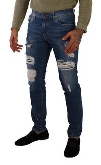 Thumbnail for Elegant Distressed Slim Fit Denim Jeans