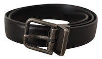 Thumbnail for Elegant Black Leather Belt with Metal Buckle