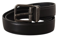 Thumbnail for Elegant Black Leather Belt with Metal Buckle