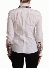 Thumbnail for Elegant White Cotton Long Sleeve Polo Top