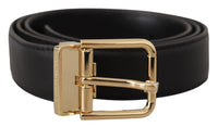 Thumbnail for Elegant Black Leather Belt with Metal Buckle