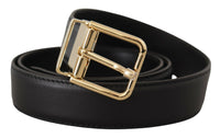 Thumbnail for Elegant Black Leather Belt with Metal Buckle