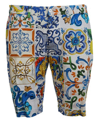 Thumbnail for Majolica Print Casual Chinos Shorts