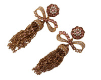 Thumbnail for Elegant Antique Gold Bow Earrings