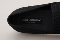 Thumbnail for Elegant Jacquard Black Loafers Slide On Flats