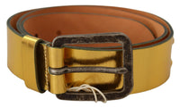 Thumbnail for Elegant Gold Genuine Leather Men's Belt