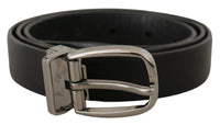 Thumbnail for Elegant Black Leather Designer Belt