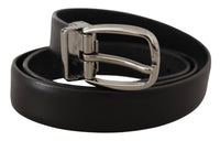 Thumbnail for Elegant Black Leather Designer Belt