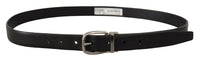 Thumbnail for Elegant Black Leather Designer Belt