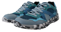 Thumbnail for Blue Gray Leather Sport Low Top Sneakers