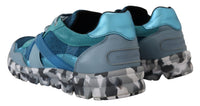 Thumbnail for Blue Gray Leather Sport Low Top Sneakers