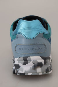 Thumbnail for Blue Gray Leather Sport Low Top Sneakers