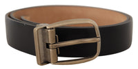 Thumbnail for Elegant Black Leather Belt with Metal Buckle