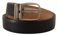 Thumbnail for Elegant Black Leather Belt with Metal Buckle