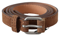 Thumbnail for Elegant Slim Leather Waist Belt in Brown