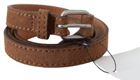 Thumbnail for Elegant Slim Leather Waist Belt in Brown