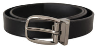 Thumbnail for Elegant Black Leather Belt with Metal Buckle