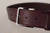 Thumbnail for Elegant Maroon Leather Belt with Engraved Buckle