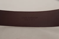 Thumbnail for Elegant Maroon Leather Belt with Engraved Buckle