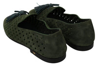 Thumbnail for Elegant Green Suede Loafers for Men