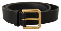 Thumbnail for Sleek Black Leather Belt with Metal Buckle