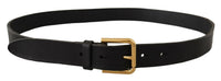 Thumbnail for Sleek Black Leather Belt with Metal Buckle