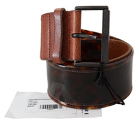 Thumbnail for Elegant Dark Brown Leather Belt with Vintage Buckle