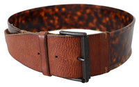 Thumbnail for Elegant Dark Brown Leather Belt with Vintage Buckle