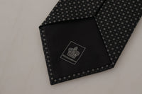 Thumbnail for Elegant Black White Polka Dot Silk Tie