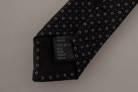 Thumbnail for Elegant Black White Polka Dot Silk Tie